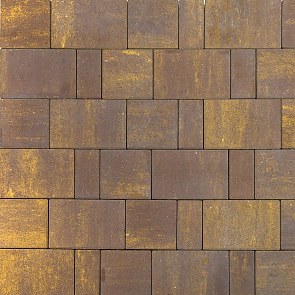 Тротуарная плитка вибропрессованная Старый город Ландхаус Color Mix тип 18 Мускат | 80х160х80 | BRAER